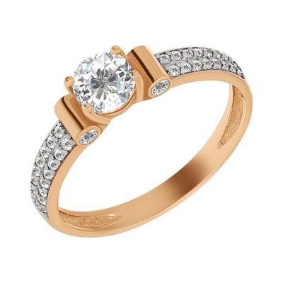 Ring in 14K Rose Gold with Cubic Zirconia