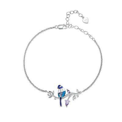 925 Sterling Silver Bracelet with Enamel and Cubic Zirconia