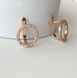 Lever Back Circle Earrings in 14K/585 Rose Gold with Cubic Zirconia