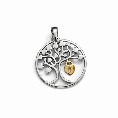 925 Sterling Silver Tree of Life Pendant with Gold Plating
