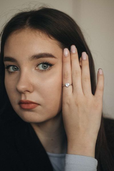 Срібна каблучка "Серце" з фіанітом SJ9510361Б фото