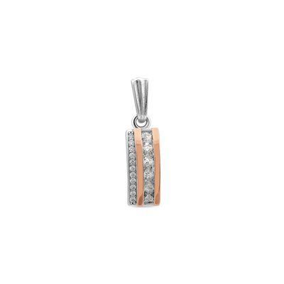 Sterling Silver Pendant with Gold Plating and Cubic Zirconia