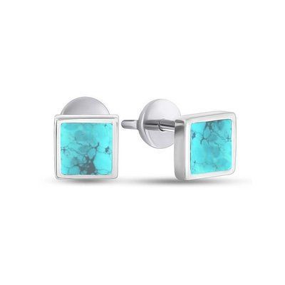 925 Sterling Silver Stud Earrings with Turquoise