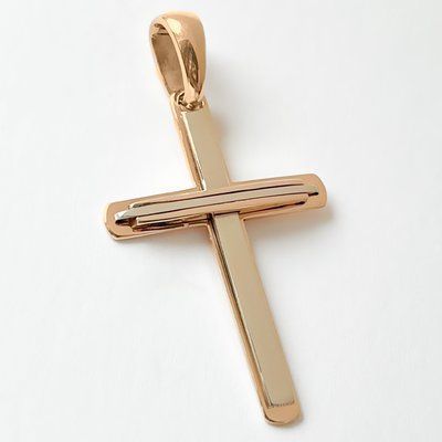 Cross in 14K Rose and White Gold