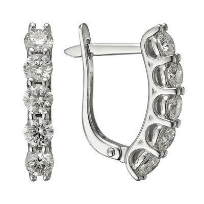 Lever Back Earrings in 14K White Gold with Diamonds