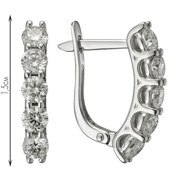 Lever Back Earrings in 14K White Gold with Diamonds