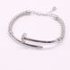 925 Sterling Silver Nail Bracelet with Cubic Zirconia