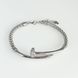 925 Sterling Silver Nail Bracelet with Cubic Zirconia