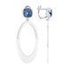 925 Sterling Silver Drop Earrings with Blue Crystals