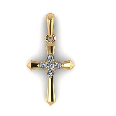 Cross in 14K Rose Gold with Cubic Zirconia