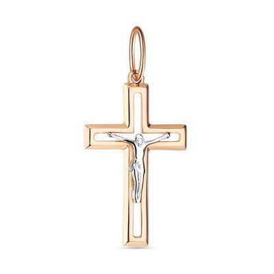 Cross in 14K Rose and White Gold