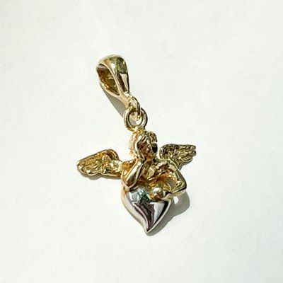 Angel Pendant in 14K Yellow and White Gold