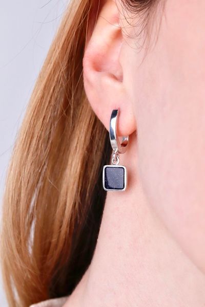 925 Sterling Silver Drop Earrings with Aventurine