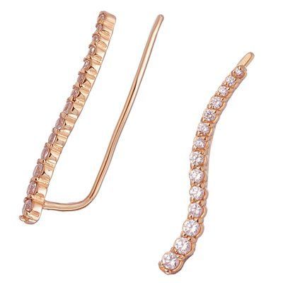 Ear Climber in 14K Rose Gold with Cubic Zirconia
