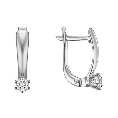 Lever Back Earrings in 14K White Gold with Diamonds