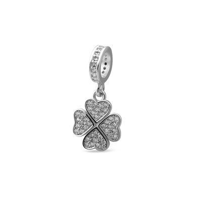 925 Sterling Silver Clover Pendant with Cubic Zirconia
