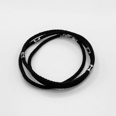 Silk Rope with 925 Sterling Silver Inserts 3 mm