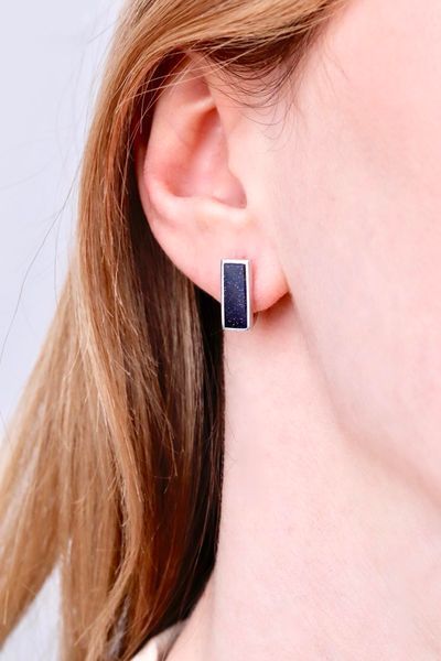 925 Sterling Silver Earrings with Aventurine
