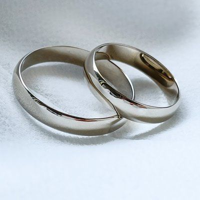 Класична обручка з білого золота 4 мм SJ18000100 фото