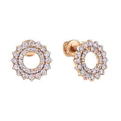 Stud Earrings in 14K Rose Gold with Diamonds