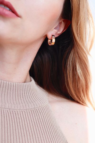 Lever Back Earrings in 14K/585 Rose Gold with Cubic Zirconia