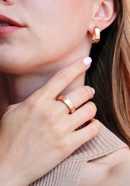 Lever Back Earrings in 14K/585 Rose Gold with Cubic Zirconia