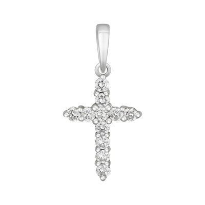 Cross in 14K White Gold with Diamonds