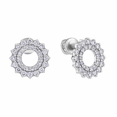 Stud Earrings in 14K White Gold with Diamonds