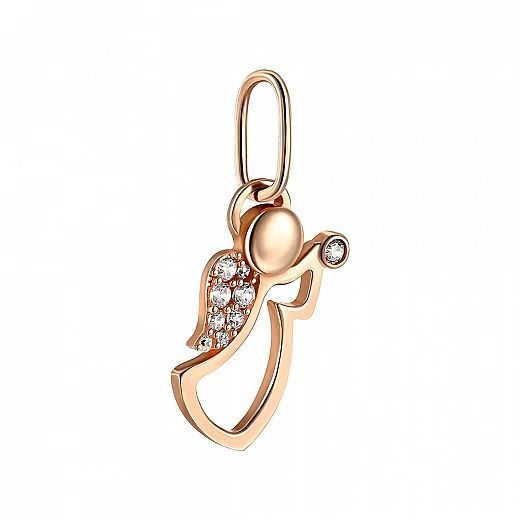 Angel Pendant in 14K Rose Gold with Cubic Zirconia