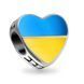 Sterling Silver Charm "Blue and Yellow Heart"