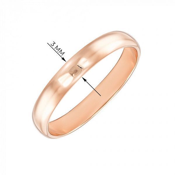 Classic Wedding Band/Ring in 14K/585 Rose Gold 3 mm Standart Fit
