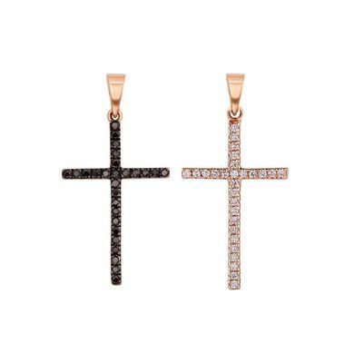 Two-Sided Cross in 14K Rose Gold