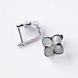 925 Sterling Silver Lever Back Clover Earrings with Mother of Pearl and Cubic Zirconia