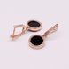Drop Earrings in 14K/585 Rose Gold with Onyx and Cubic Zirconia