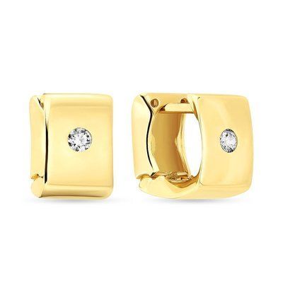Hoop Earring in Yellow Gold with Zirconium