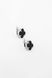 Lever Back Clover Earrings in 14K White Gold with Onyx