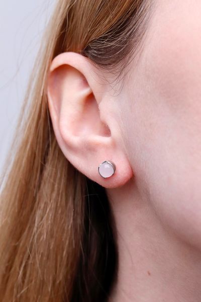 925 Sterling Silver Stud Earrings with Quartz