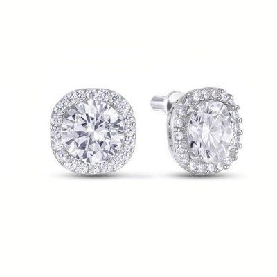 925 Sterling Silver Stud Earrings with Cubic Zirconia