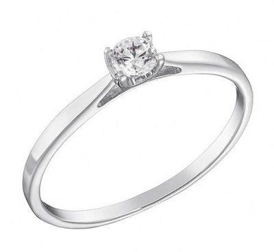 Ring in 14K White Gold with Diamond 0,10 ct