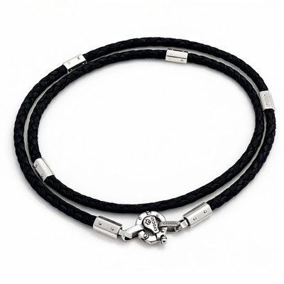 Rope with 925 Sterling Silver Inserts and Lock