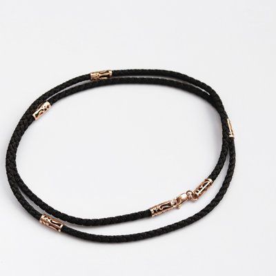 Silk Rope with Tryzub Inserts in 14K/585 Rose Gold
