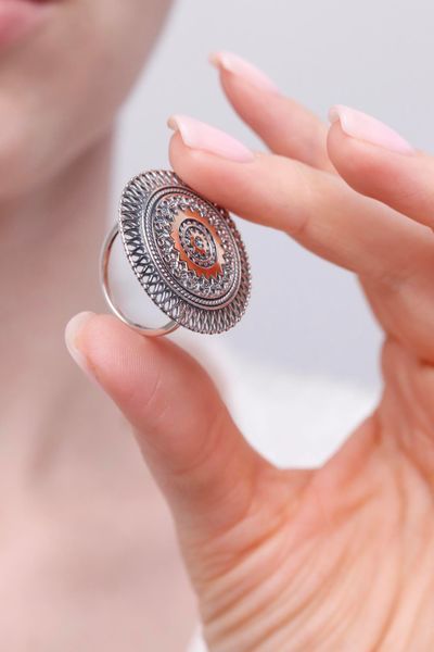 925 Sterling Silver Ring with 375 Gold