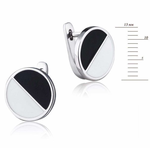 925 Sterling Silver Lever Back Earrings with Enamel