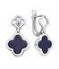 Drop Clover Earrings in 14K/585 White Gold with Agate