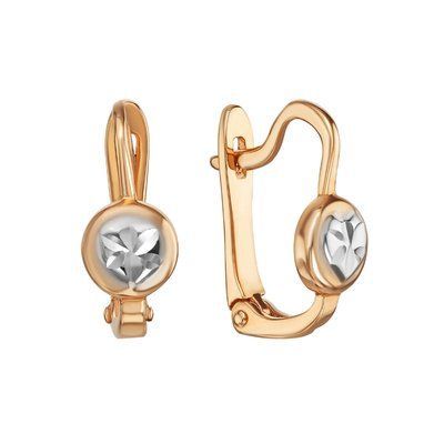 Сережки з червоного та білого золота 585 проби SJ2008250101 фото