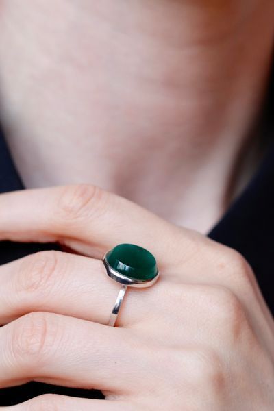 925 Sterling Silver Ring with Ulexite