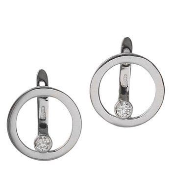 Lever Back Earrings in 14K White Gold
