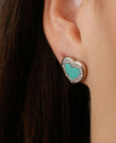925 Sterling Silver Stud Earrings with Enamel