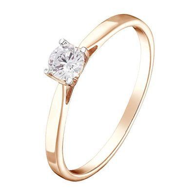 Ring in 14K Rose Gold with Diamond 0,15 ct