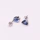 Stud Earrings in 14K/585 White Gold with Sapphires and Diamonds